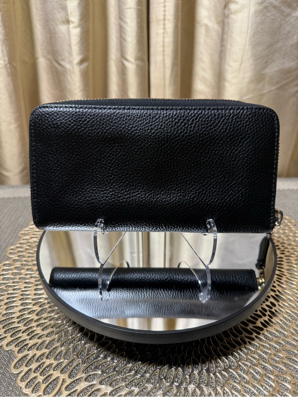 Coach Black Pebbled Leather Zip Wallet - Picture 3 of 10